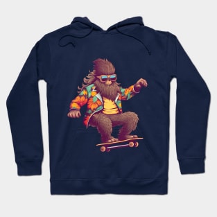 Hipster Bigfoot on Skateboard - Spooky Month Edition Hoodie